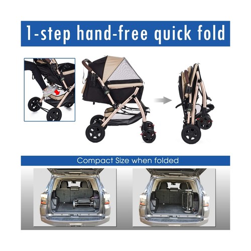 HPZ Pet Rover XL Extra-Long Premium Heavy Duty Dog/Cat/Pet Stroller Travel Ca... - Picture 5 of 8