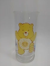 Vintage 1983 Funshine Bear Care Bear Libbey Pizza Hut Drinking Glass Cup Tumbler