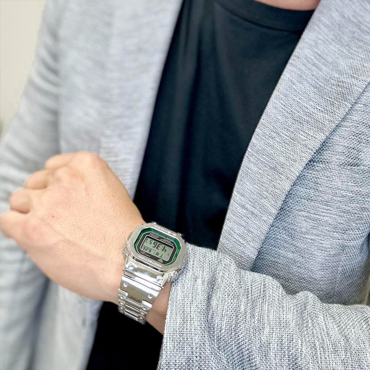 Casio G-SHOCK GMW-B5000D-3JF Full Metal Silver Green Men