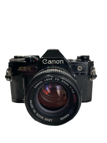 Vintage Canon AE-1 SLR Film Camera - Black 