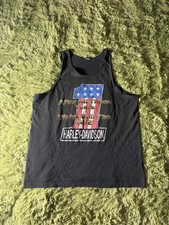 Vintage 90s Harley-Davidson Southern Nevada Black Faded Tank Top 1992 Size XL 