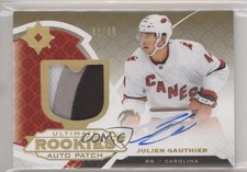 2019 Ultimate Collection Rookies Gold 2/99 Julien Gauthier #109 Patch Auto 01ks