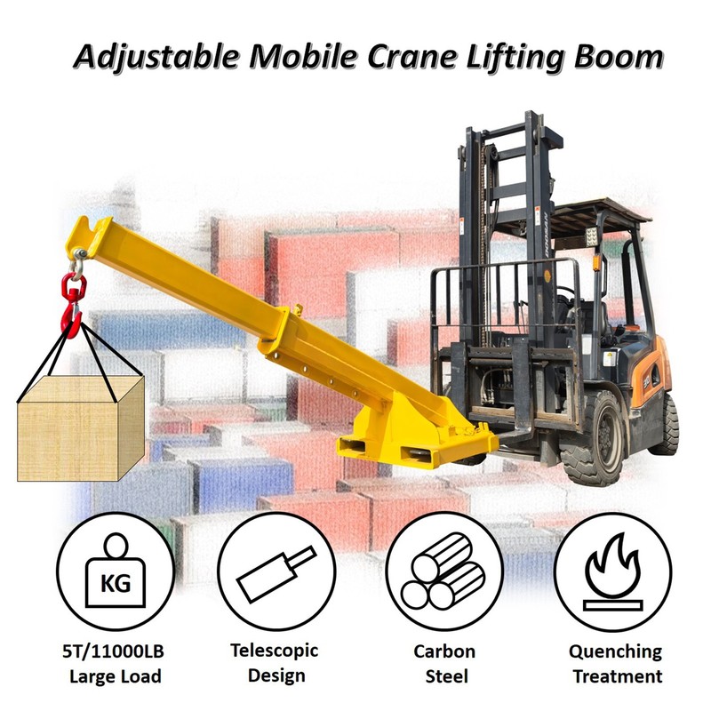 Forklift Mobile Crane Forklift Crane Attachment 11000 lbs Lifting Hoist Jib Boom