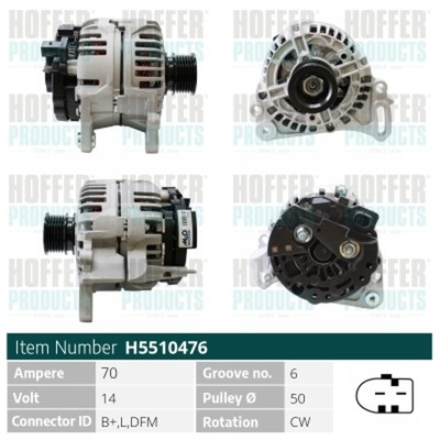 HOFFER Lichtmaschine Generator Lima H5510476 für VW POLO 6N2 Variant 6V5 3 6V2 1