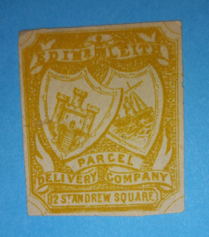 + 1866 Scotland Edinburgh Leith Parcel Post Delivery Co. 2 Pence Roulette unused