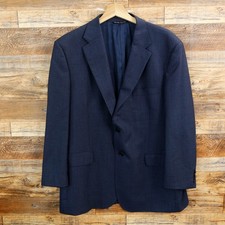 Ermenegildo Zegna Blazer Mens 42 Bluish Gray Plaid Wool