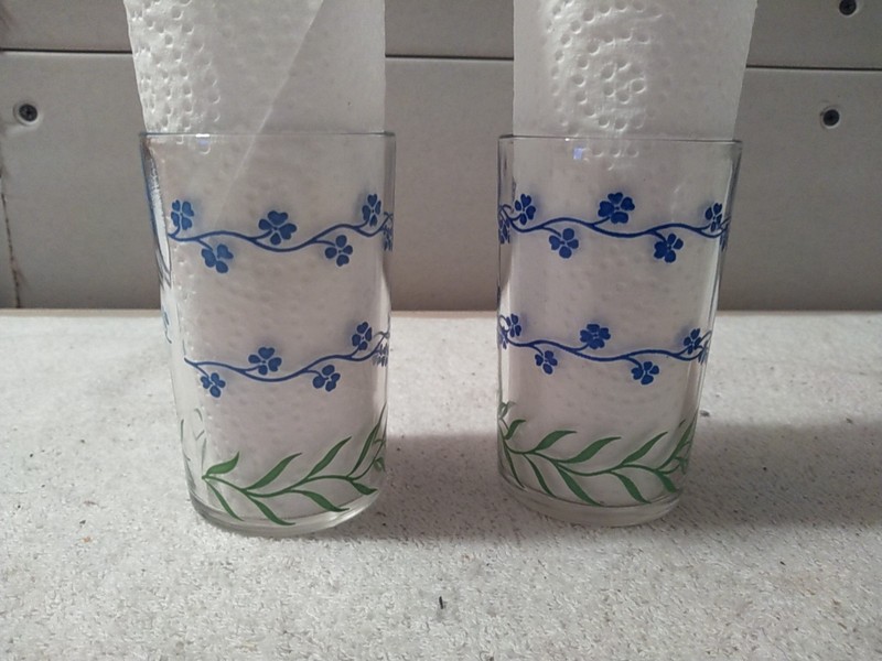 Set of 2 Swanky Swig Kraft 3 1/2" Juice Glass Glasses Blue