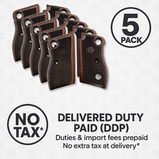 5x Beretta 71/73/Jaguar Walnut Fine Diamond Grips - Centered Logos