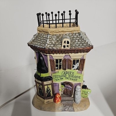 Holiday Inspiration Halloween Village Lighted House Casper s Costume Shoppe