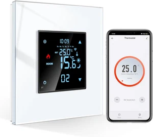 CNBINGO Smart Thermostat Unterputz Mit Kristall Glasscheibe WLAN Digital Raumthe