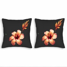 Set of 2 Decorative Throw Pillow Covers 18x18in - Vibrant Flower Design