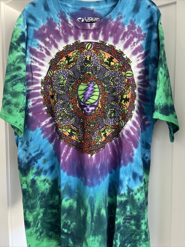 Grateful Dead L Blue Men's T-shirt Tie-dye 2000 POBS  2XL  NWOT