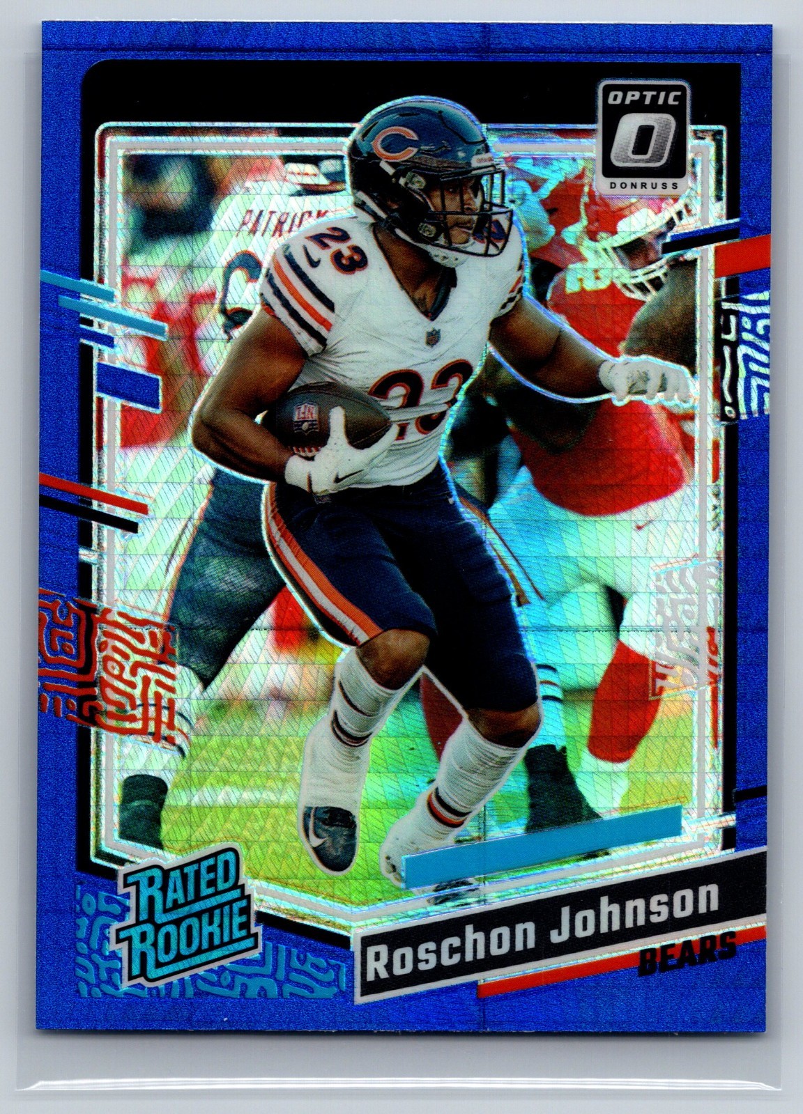 2023 Panini Donruss Optic Rated Rookie Roschon Johnson #217 Blue Hyper Prizm RC