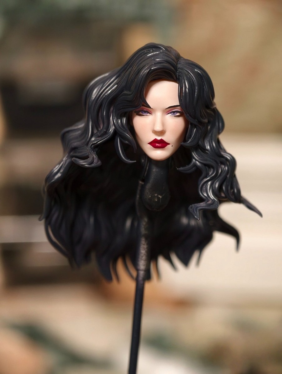 1/12 Scale Game Girl Witch Head Carving Model Fit for 6'' ML