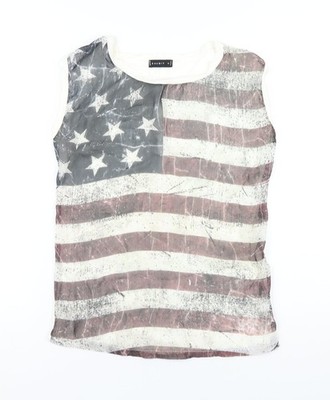 Exhibit Damen mehrfarbiges Polyester Basic Tank Größe 10 Rundhalsausschnitt   amerikanisch