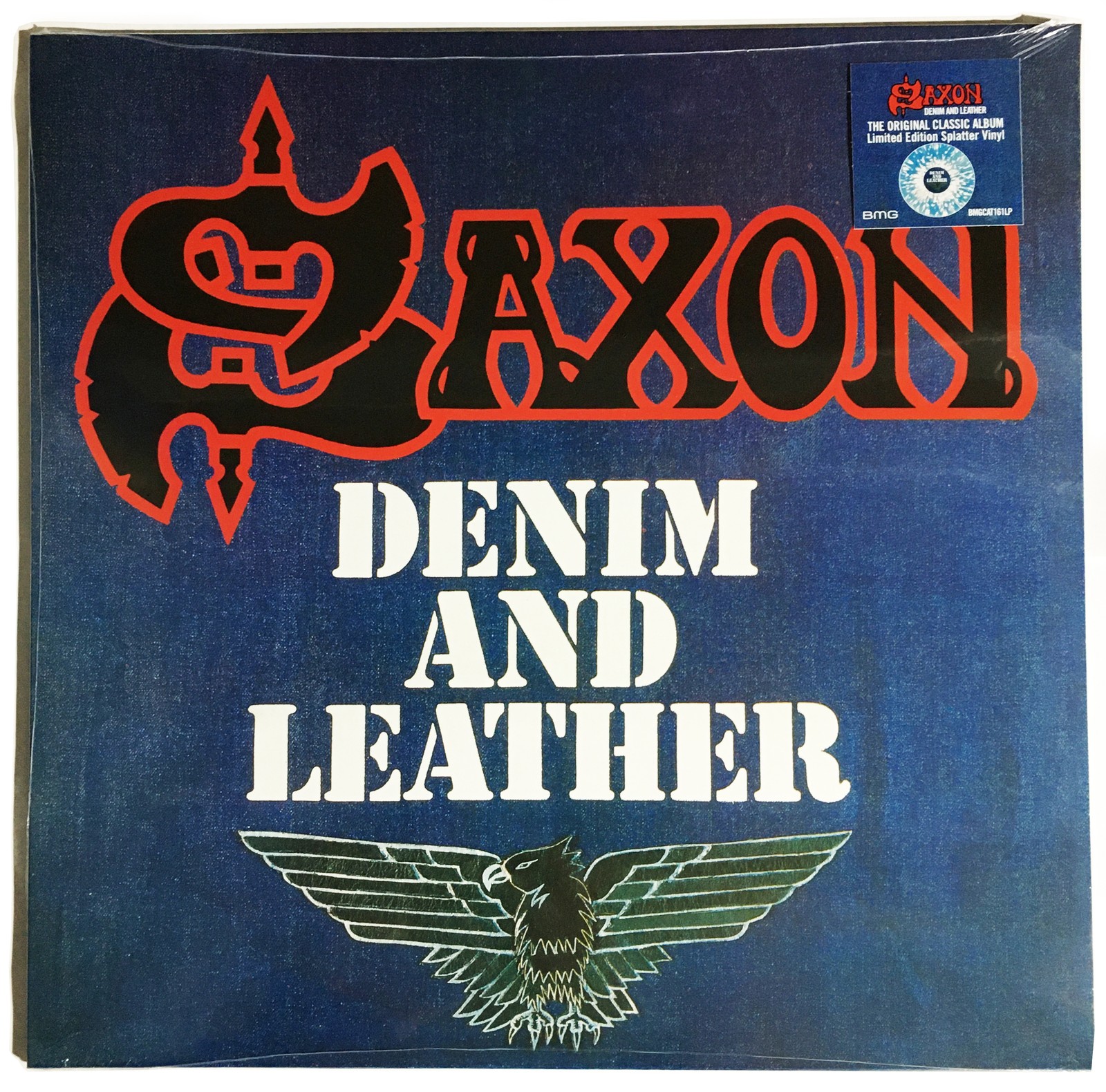 Saxon Denim and Leather Limited Edition Splatter LP Vinyl SEALED