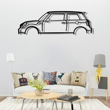 Metal Car Wall Art, Sports Car Silhouette, Mini John Cooper View