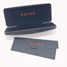 RALPH LAUREN LEATHER Hard Clamshell Sun/Eye Glasses Case BLACK Preowned