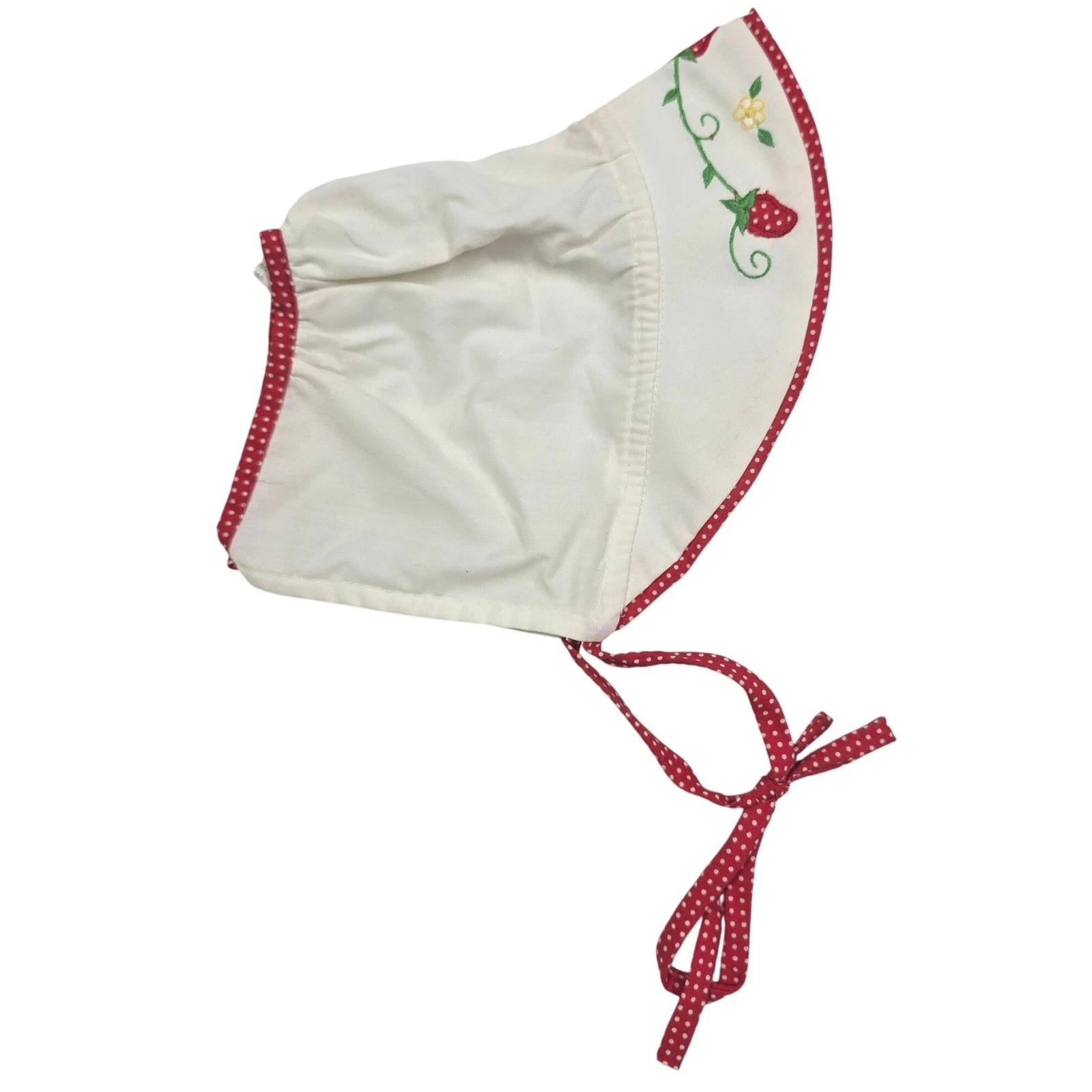 Vintage Baby Girl Strawberry Embroidered Bonnet Sun Hat Red Polka Dot 6-9M
Opens in a new window or
