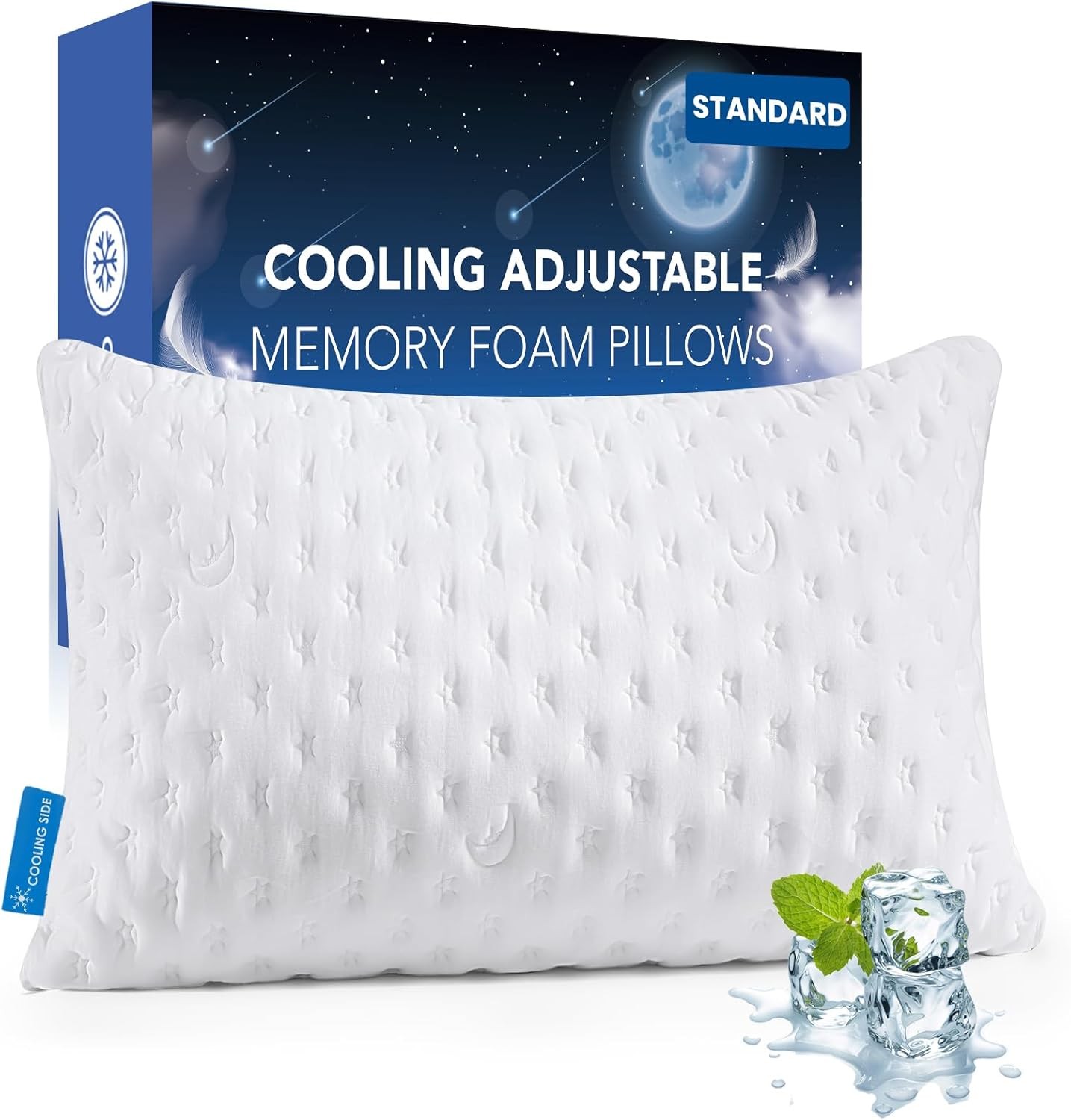 Cooling Side Sleeper Pillow for Neck and Standard (1 pack), 