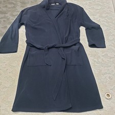 L.L. Bean Robe Mens Large Blue Belted Bath Lounge Long Sleeve