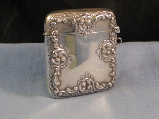 LOVELY CRISP ANTIQUE STERLING SILVER VESTA CASE MATCHSAFE POCKET MATCH BOX