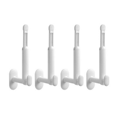 4pcs No Drill Long Handle Retractable Storage Racks Home Organization Supplies