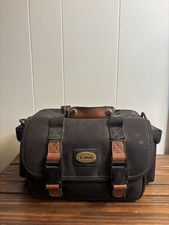 Canon Vintage Camera Bag Black Canvas Brown L...