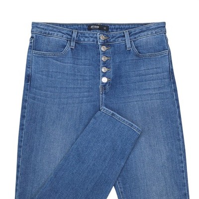Just Black Womens High-Rise Skinny Jeans Size 32 Blue Denim Button-Fly USA-Made