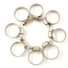 100 Pack Adjustable Drive Hose Clamps Fuel Line Worm Stainless Steel 1/2"-3/4"