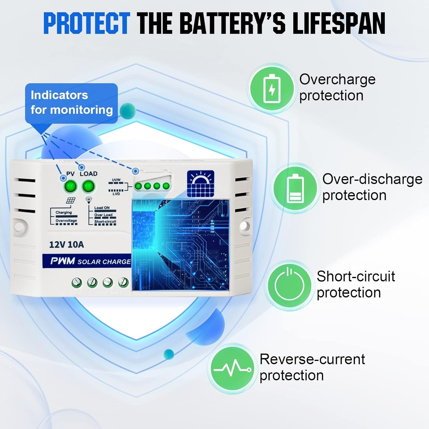 Solar Battery Charger Kit Waterproof 25W 12V Portable with Mount & Controller