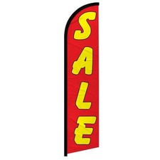 Sale Windless Advertising Swooper Flag Sale Flag RED YELLOW 100D