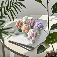 Reusable Tulip Bouquet Candle Molds Soap Making Mold  Baking Supplies
