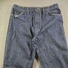 Vintage 70s Rustler Dark Blue Talon Zipper Jeans 34x31 Made in USA
