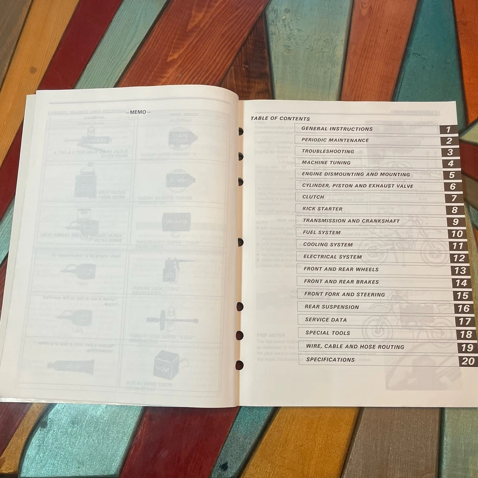 1991 Suzuki  RMX250 Owners Service Manual P/N 99011-05D53-03A Factory OEM  90-96 - Image 3 of 4