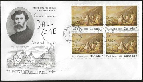 🍁Canada  #553       "PAUL KANE"     Fine Used  1971  Rosecraft Cover