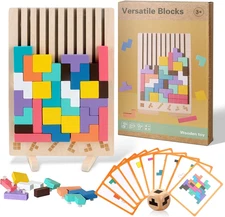 Games for 3+ Year Olds Kids- Wooden Stacking Puzzles - Brain Teasers 3D Russian