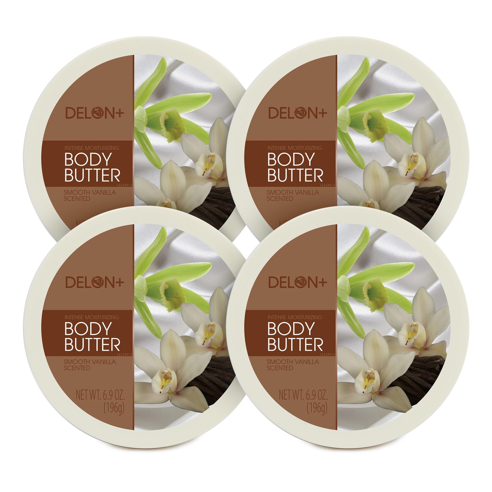 DELON Intense Moisturizing Body 1.73 Fl Oz (Pack of 4), Smooth Vanilla 