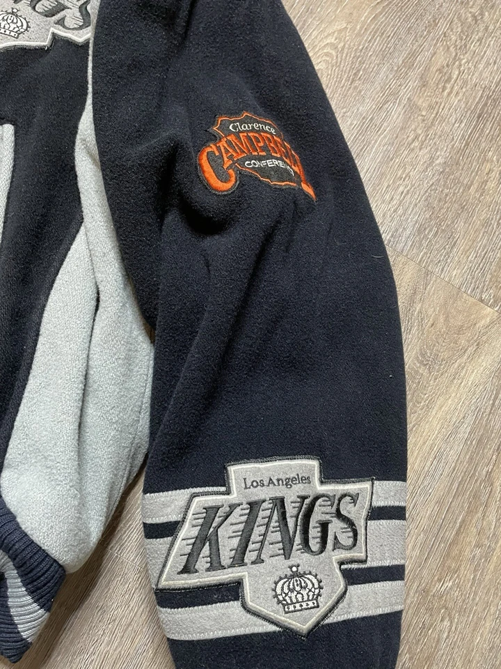 Chaqueta Universitaria/Bombardero Años 90 NHL Nuez moscada LA Kings Lana Botón a Presión Talla XL Y2K Foto 4 de 4