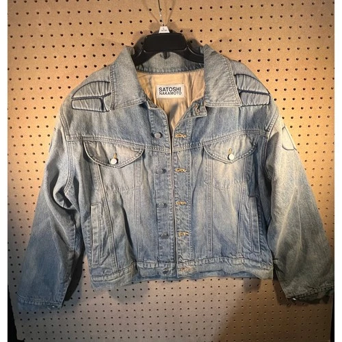 Satoshi Nakamoto Denim Moto Jacket Light Wash XL - product listing photo