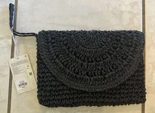 Primark Clutch Bag NWT Woven Texture and Bead Embellishments On The Flap. New