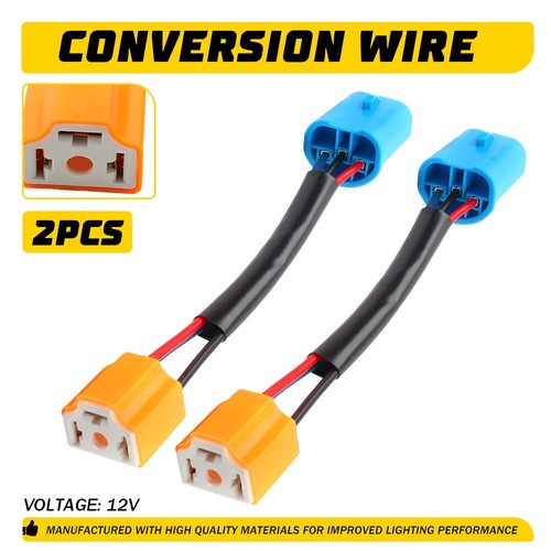 9004 To 9003 H4 Conversion Wire Harness Dual Beam Headlight Adapter Plug US 2PCS - Picture 14 of 15