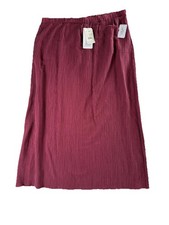 Sigrid Olsen Skirt Womens Large Wine Red Plea...