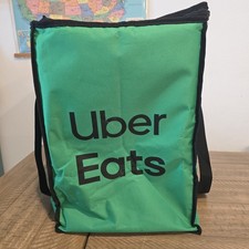 New Uber Eats Large Insulated Zippered Delivery Bag Green 19x19x13