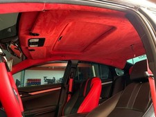 Suede Headliner Foam Back Red Stretch Fabric Automotive Upholstery 60" Wide