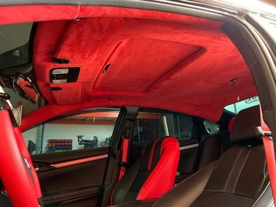 Suede Headliner Foam Back Red Stretch Fabric Automotive Upholstery 60'' Wide