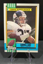 1990 Topps #177 Carnell Lake Pittsburgh Steelers Super RC ; with Disclaimer.