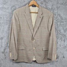 TOMMY HILFIGER Mens Brown GLEN PLAID Cotton Sport Coat Blazer Jacket SIZE 44R