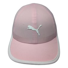 Puma Pink Baseball Cap One Size Hat OSFA Performance White Trim Strapback
