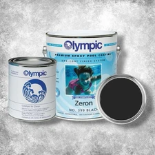 Olympic Zeron Black Pool Paint 1 Gallon 2-Part Epoxy, One-Coat for All Pools